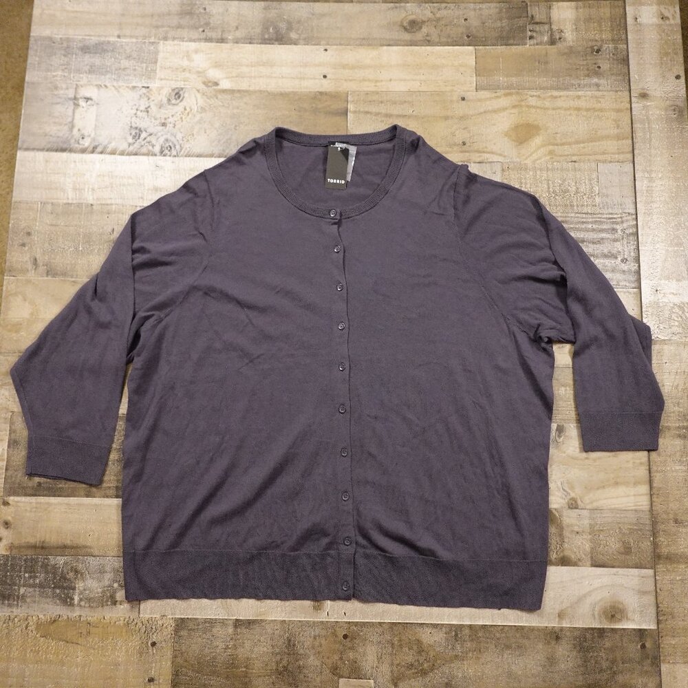 Torrid Button-Front Cardigan Sweater in Steel Gray‎ – Size 6 (6X) NWT
